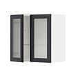 METOD - Wall cabinet w shelves/2 glass drs, white/Hejsta anthracite reeded glass, 60x37x60 cm
