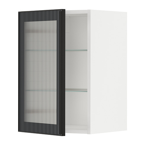 METOD wall cabinet w shelves/glass door