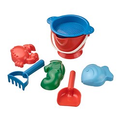 SANDIG - 7-piece sand play set, multicolour