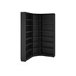 BILLY - Komb rak buku sudut dg unit ekstnsi, hitam efek kayu oak, 136/136x28x237 cm