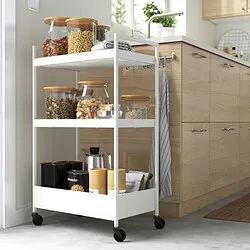 NISSAFORS - Trolley, white, 50.5x30x83 cm