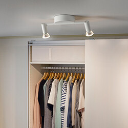 KRUSNATE - Ceiling spotlight with 2 spots, white