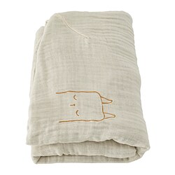 VÄDRA - Cover for babycare mat, beige/blue, 48x74 cm