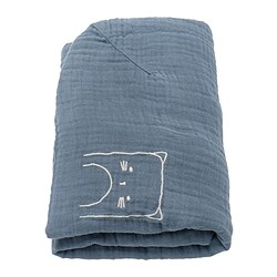 VÄDRA - Cover for babycare mat, beige/blue, 48x74 cm