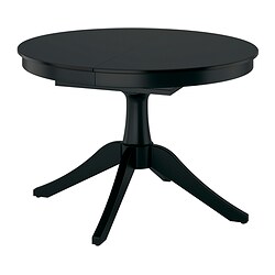 ROSENTORP - Extendable table, black, 110/155 cm