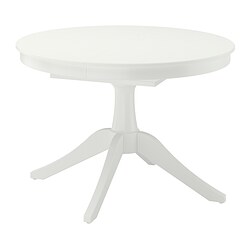 ROSENTORP - Extendable table, white, 110/155 cm
