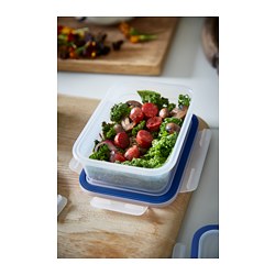 IKEA 365+ - Tempat makanan, persegi panjang/plastik, 1.0 l
