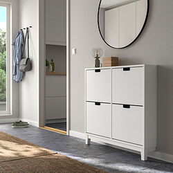 STÄLL - Shoe cabinet with 4 compartments, white, 96x17x90 cm