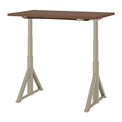 IDÅSEN - Desk sit/stand, brown/beige, 120x70 cm