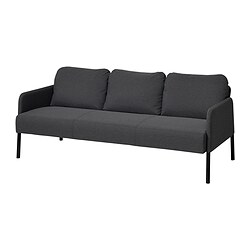 GLOSTAD - Sofa 3 dudukan, Knisa abu-abu tua