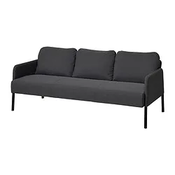GLOSTAD - Sofa 3 dudukan, Knisa abu-abu tua