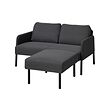 GLOSTAD - 2-seat sofa with chaise longue, Knisa dark grey
