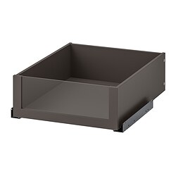 KOMPLEMENT - Drawer with glass front, dark grey, 50x58 cm