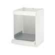 METOD/MAXIMERA - Base cab for hob+oven w drawer, white/Voxtorp matt white, 60x60x80 cm