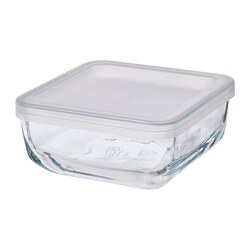 BESTÄMMA - Food container with lid, glass, 0.5 l