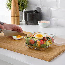 BESTÄMMA - Food container with lid, glass, 0.5 l
