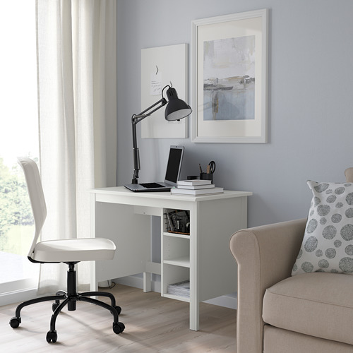 BRUSALI Desk, White, 90x52 Cm | IKEA Indonesia