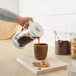 UPPHETTA - Coffee/tea maker, glass/stainless steel off-white, 1 l