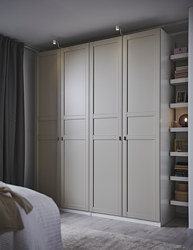 PAX/FLISBERGET - Lemari pakaian, putih/krem muda, 200x60x236 cm