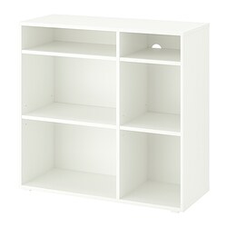 VIHALS - Shelving unit with 4 shelves, white, 95x37x90 cm