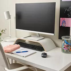 SIGFINN - Stand monitor, tinggi tetap, putih