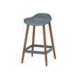 GRÖNSTA - Bar stool, counter height grey-turquoise/in/outdoor, 64 cm
