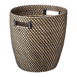 RÅGKORN - Plant pot, in/outdoor dark grey/beige, 32 cm