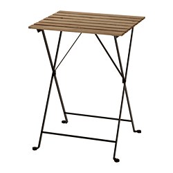 TÄRNÖ - Meja, luar ruang, hitam/diwarnai cokelat muda, 55x54 cm
