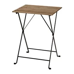 TÄRNÖ - Meja, luar ruang, hitam/diwarnai cokelat muda, 55x54 cm