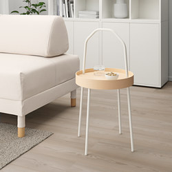 BURVIK - Side table, white, 38 cm