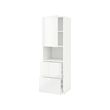 METOD/MAXIMERA - Hi cab f micro w door/2 drawers, white/Ringhult white, 60x60x200 cm