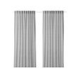 HILJA - Gorden, 1 pasang, abu-abu/dengan pita pos, 145x250 cm