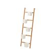 SATSUMAS - Plant stand with 5 plant pots, bamboo/white, 125 cm
