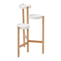 SATSUMAS - Plant stand, bamboo/white, 78 cm