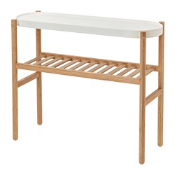 SATSUMAS - Plant stand, bamboo/white, 70 cm