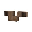 EKET - Wall-mounted cabinet combination, with 2 drawers/walnut effect, 175x35x70 cm