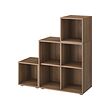 EKET - Cabinet combination with feet, walnut effect, 105x35x107 cm