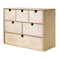 MOPPE - Mini chest of drawers, birch plywood, 42x18x32 cm