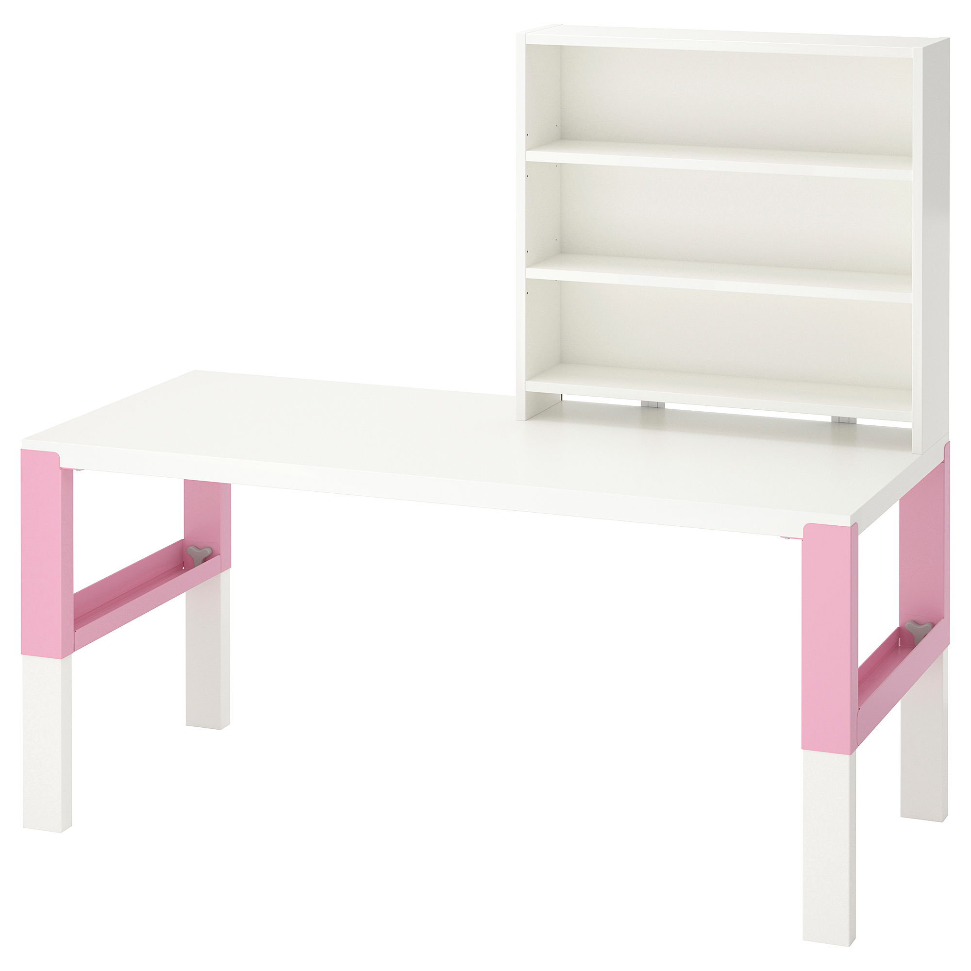 PÅHL PÅHL, desk with shelf unit, white/pink, 128x58 cm | IKEA Indonesia