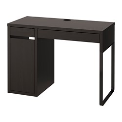 MICKE - Desk, black-brown, 105x50 cm