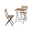 TÄRNÖ - Table+2 chairs, outdoor, black/light brown stained