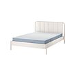 TÄLLÅSEN - Upholstered bed frame with mattress, Kulsta light beige/Valevåg firm, 180x200 cm