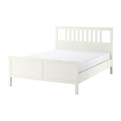 HEMNES rangka tempat tidur dengan kasur