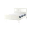 HEMNES - Bed frame with mattress, white stain/Valevåg firm, 180x200 cm