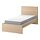 MALM - bed frame with mattress, white stained oak veneer/Valevåg extra firm, 90x200 cm | IKEA Indonesia - PE917481_S1