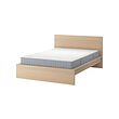 MALM - Bed frame with mattress, white stained oak veneer/Valevåg firm, 180x200 cm