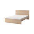 MALM - Bed frame with mattress, white stained oak veneer/Åbygda firm, 180x200 cm