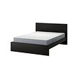 MALM - Bed frame with mattress, black-brown/Valevåg super firm, 180x200 cm