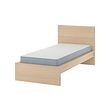 MALM - Bed frame with mattress, white stained oak veneer/Vesteröy extra firm, 90x200 cm