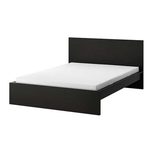 MALM bed frame with mattress, blackbrown/Åbygda firm, 180x200 cm